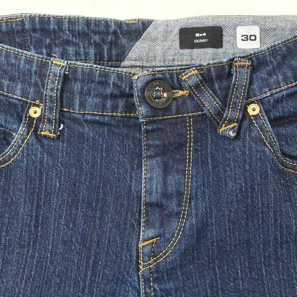 Volcom Women's size 30 2 x 4 Skinny Blue Denim Jeans Dark Wash 30 x 30 - Picture 4 of 12